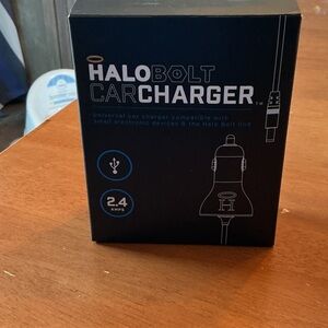 Halo Black Car Charger with LED Ring.